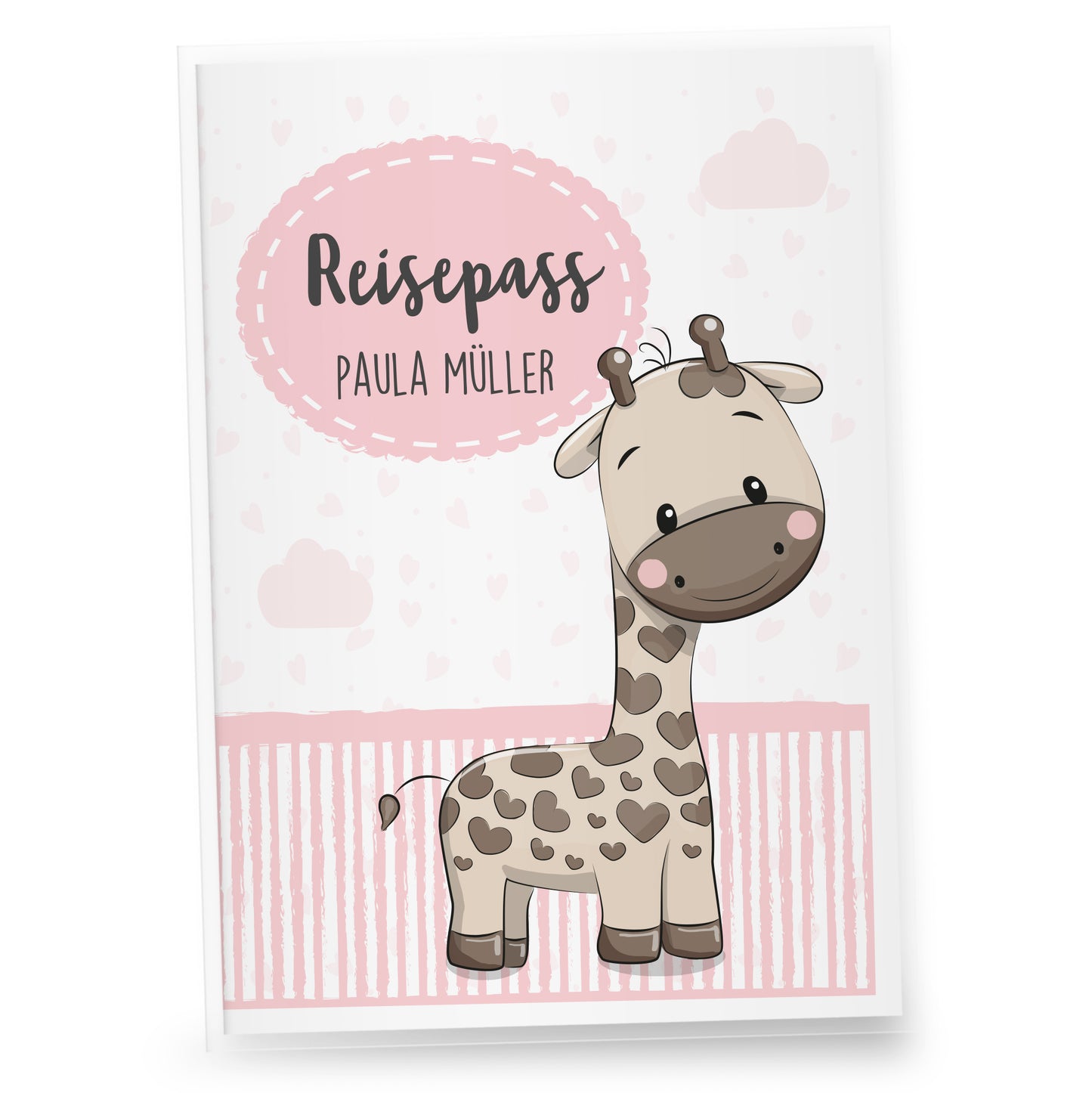 Kinderreisepasshülle-personalisiert-Reisepasshülle_tiere_giraffe_rosa