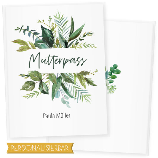 Mutterpasshülle personalisiert, Watercolor Blumen 2 - Little Fairy Tales