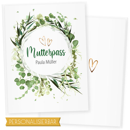 Mutterpasshülle personalisiert, Watercolor Blumen 3 - Little Fairy Tales